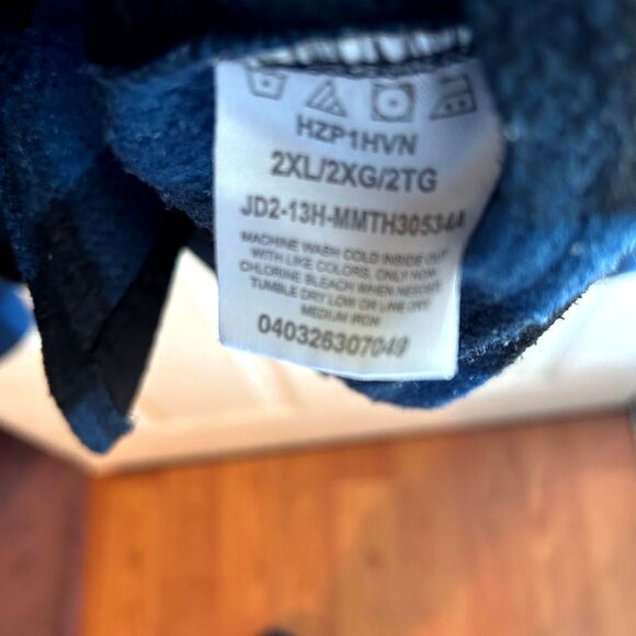 Wrangler  Shirt men's Sz 2xl Blue Plaid Checker Button up‎ long sleeve flannel - Picture 4 of 6